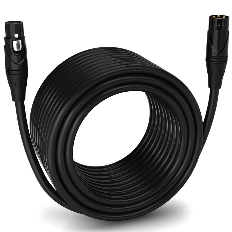 LyxPro 100 Feet XLR Microphone Cable Balanced Male to Female 3 Pin Mic Cord for Powered Speakers Audio Interface Professional Pro Audio Performance and Recording Devices - Black - Image 1